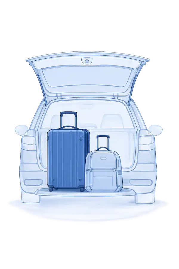 Bus luggage capacity illustration