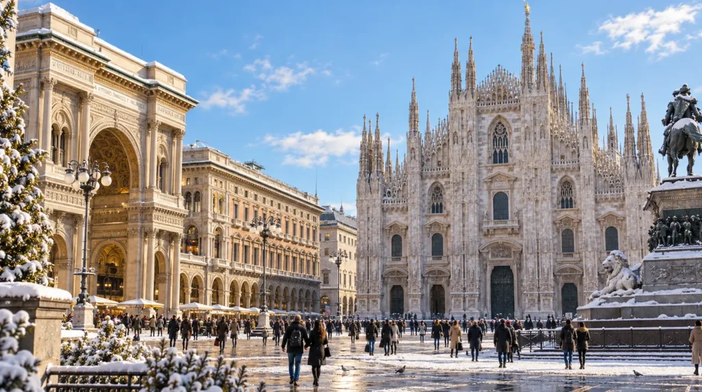 Milan city at Winter Milan city in winter for private transfers