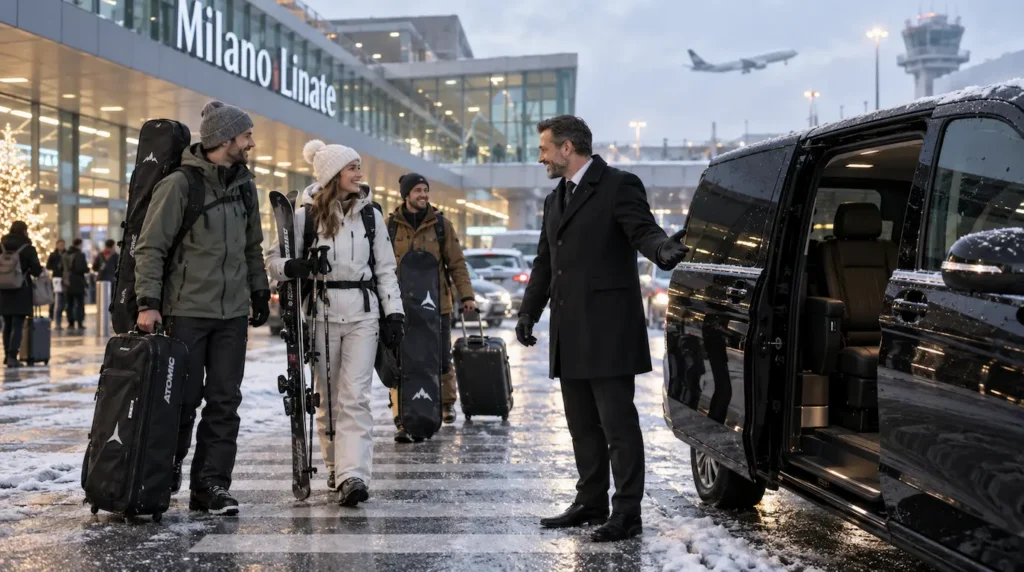 Private ski transfer at Milan Linate Airport